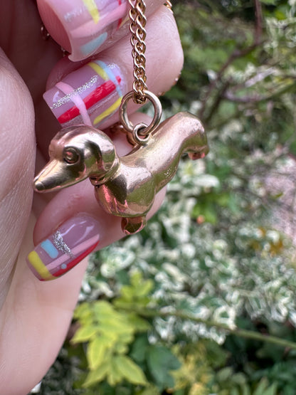 Vintage 9ct Dachshund Dog Charm