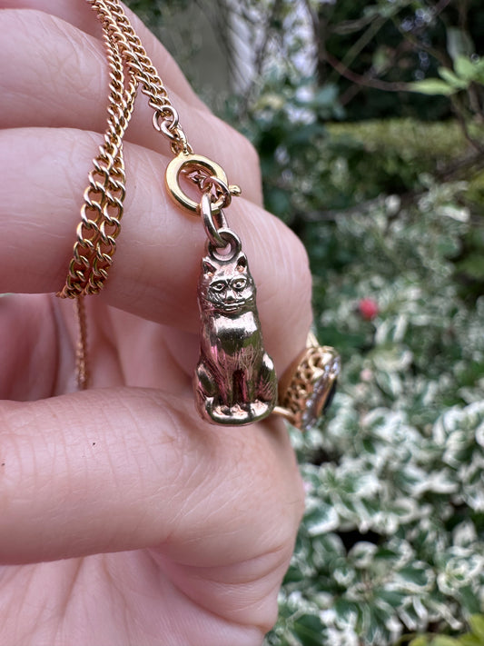 Vintage 9ct Cat Charm
