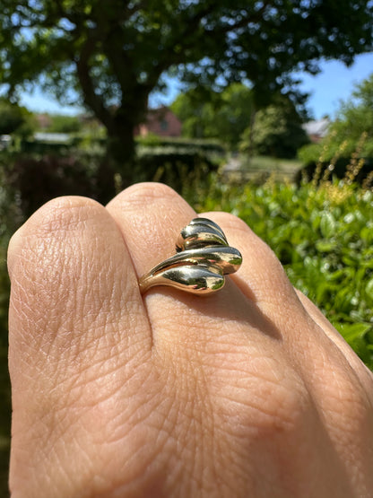 Vintage 9ct Puffy Croissant Ring, size P