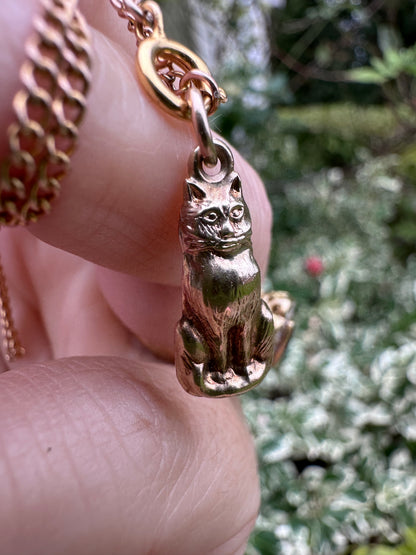 Vintage 9ct Cat Charm