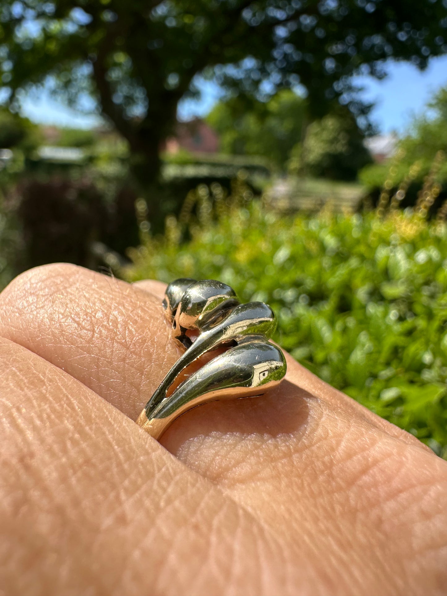 Vintage 9ct Puffy Croissant Ring, size P