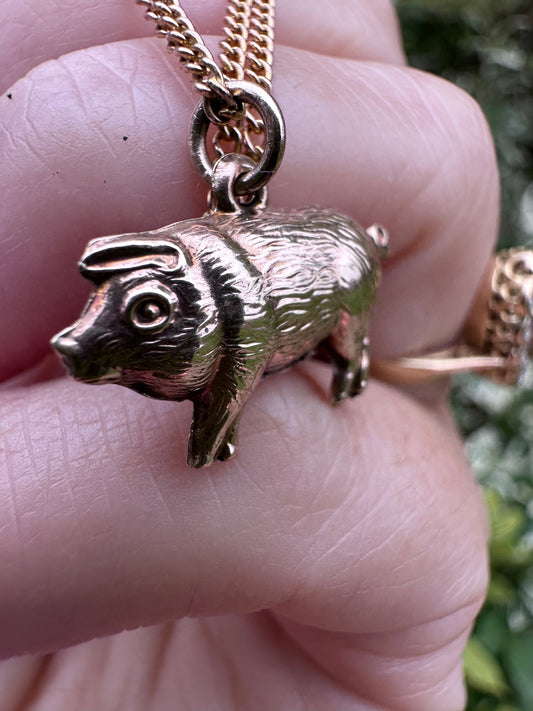 9ct gold Pig charm