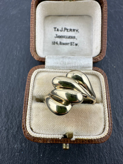 Vintage 9ct Puffy Croissant Ring, size P