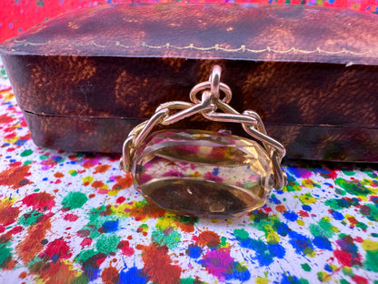 Vintage 9ct Citrine Spinner Fob
