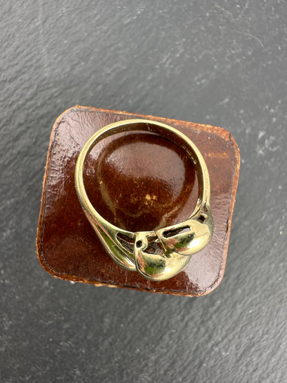 Vintage 9ct Puffy Croissant Ring, size P