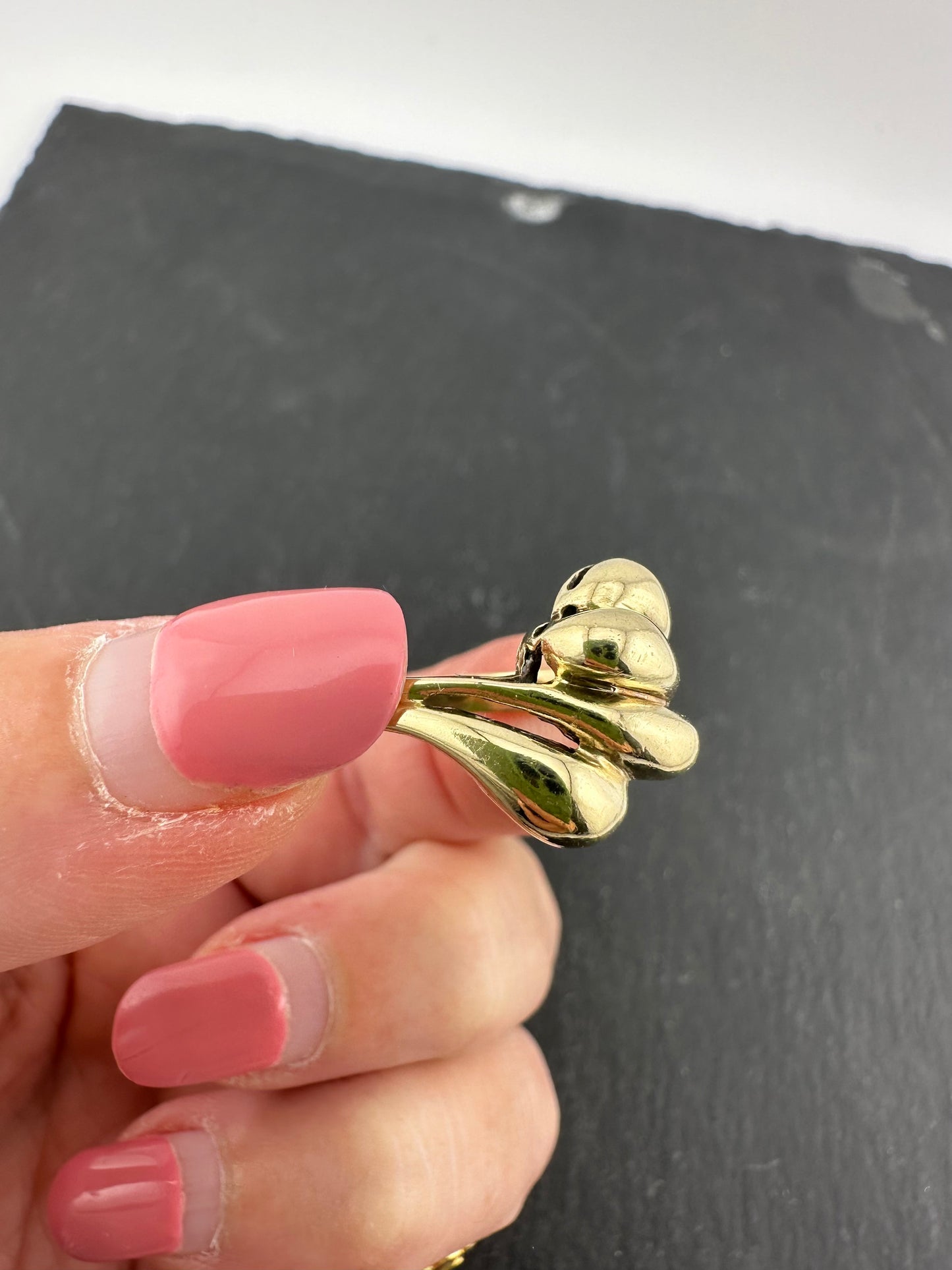Vintage 9ct Puffy Croissant Ring, size P