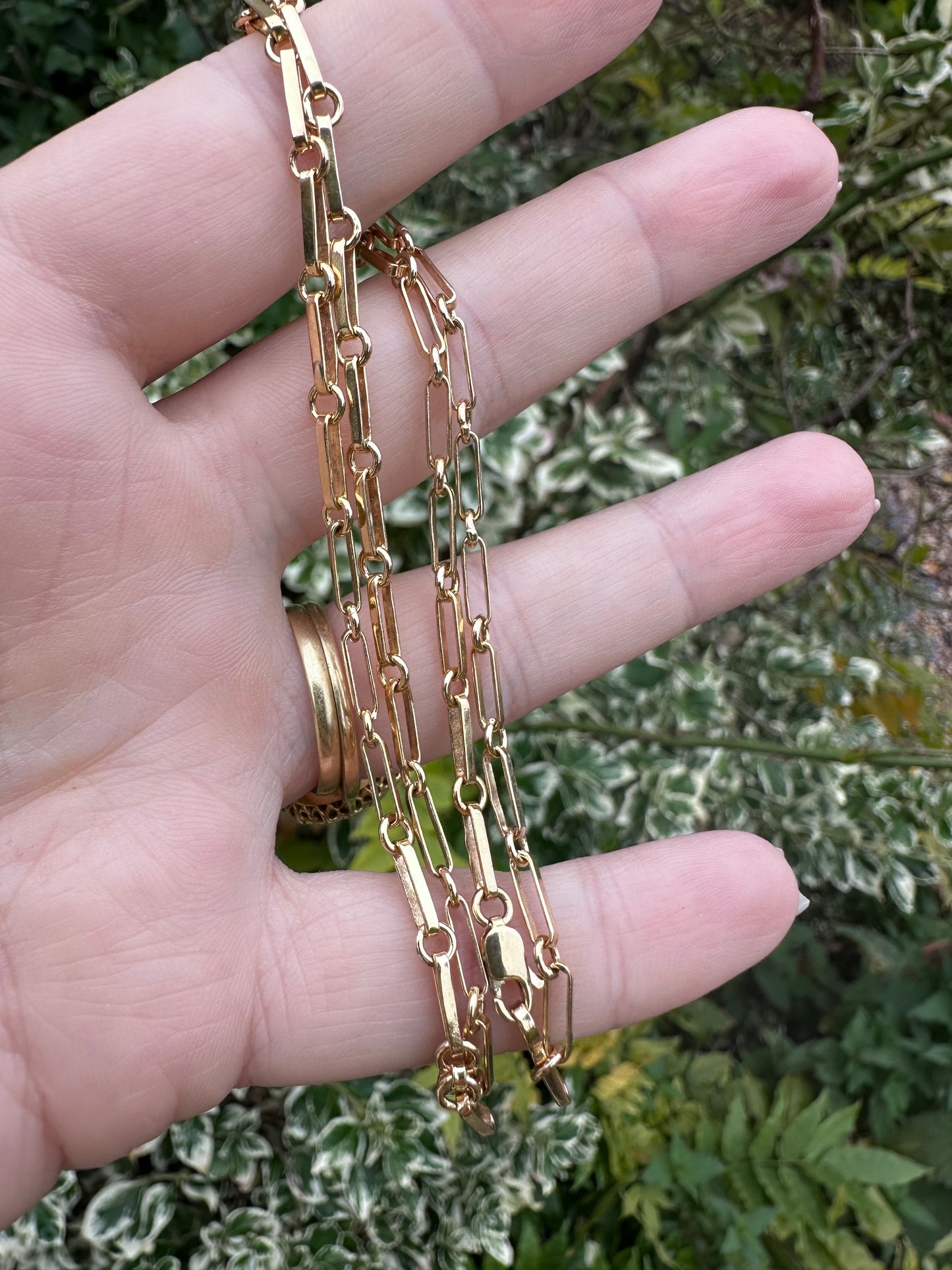 Vintage 9ct yellow gold Paperclip chain