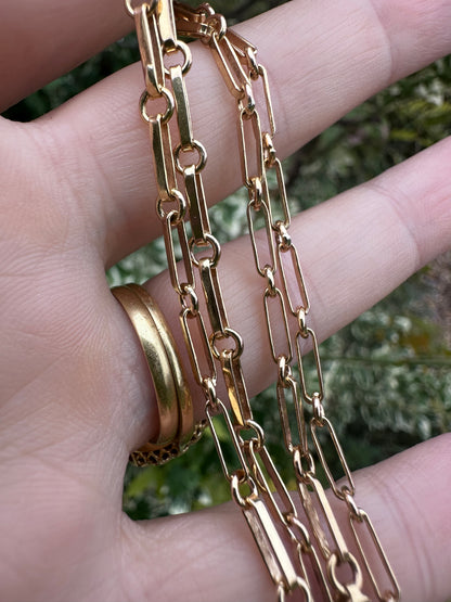 Vintage 9ct yellow gold Paperclip chain