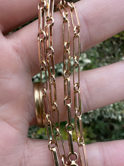 Vintage 9ct yellow gold Paperclip chain