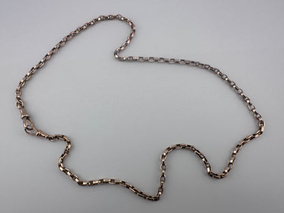 Antique 9ct Rose Gold Flat edged Oval belcher with 2 dog clips