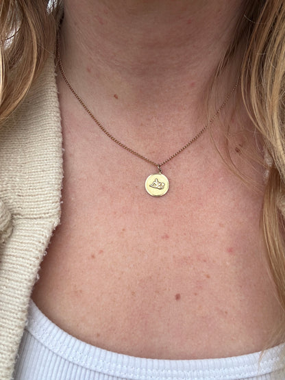 Vintage 9ct Gold Round Aquarius charm