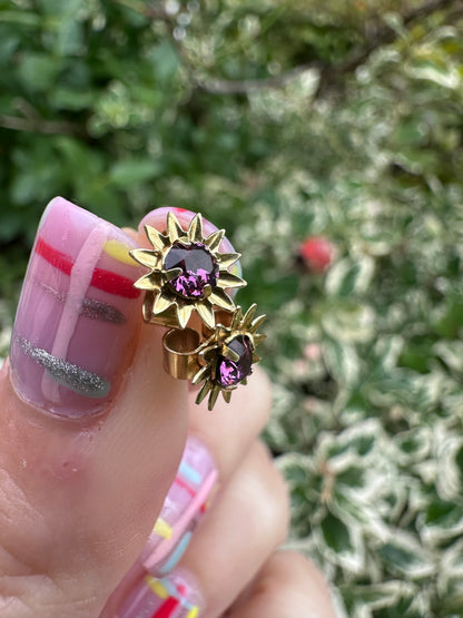 9ct Amethyst Flower Studs