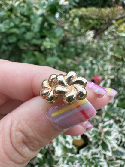 9ct Gold Puffy Flower Studs