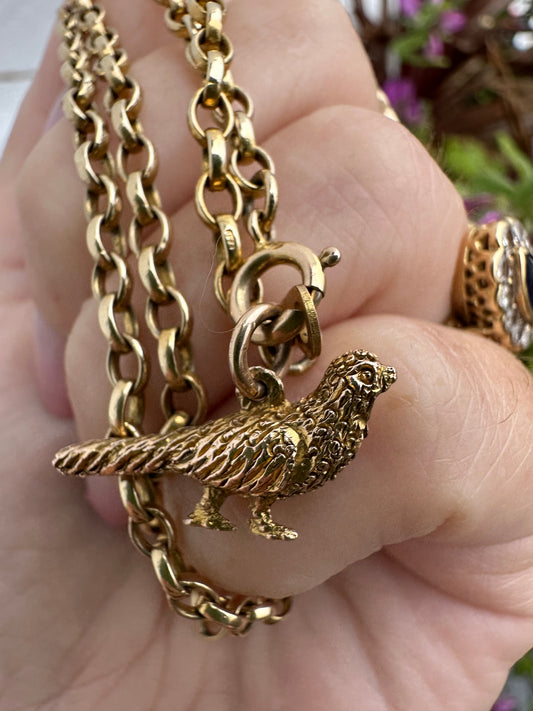 Antique 9ct Pheasant charm