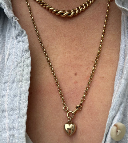 Vintage 9ct Puffy Heart charm
