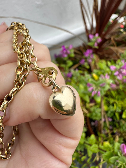 Vintage 9ct Puffy Heart charm