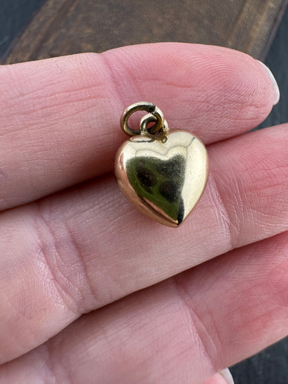 Vintage 9ct Puffy Heart charm