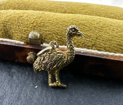 Antique 9ct Ostrich charm