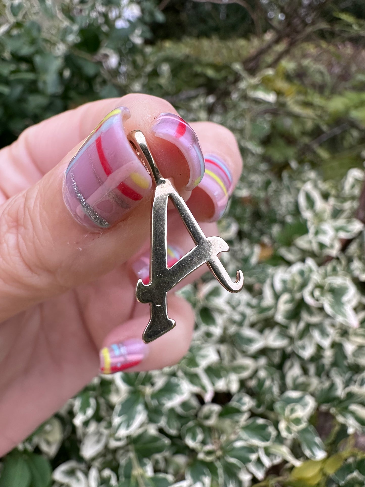 9ct Yellow Gold Italic A Charm