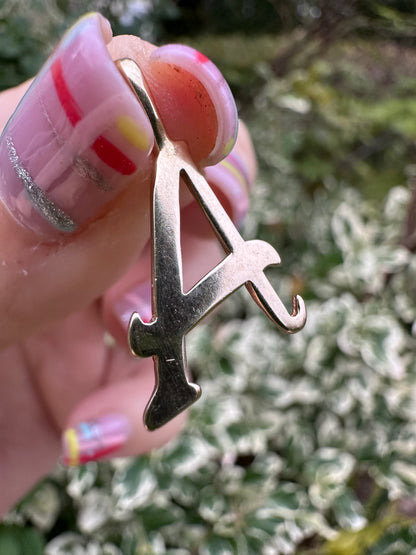 9ct Yellow Gold Italic A Charm