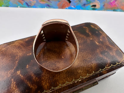 9ct Rose Gold & Onyx R Initial Ring