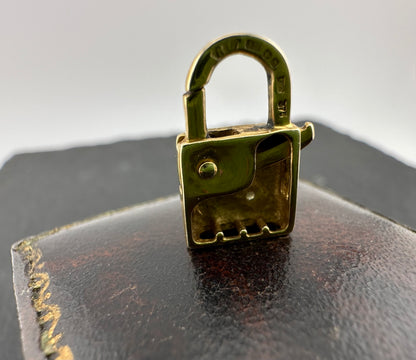 Vintage 9ct Gold & Diamond Padlock