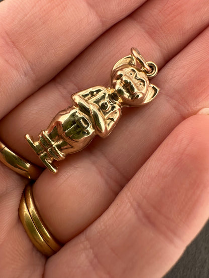 Vintage 9ct Gold Puss in Boots Charm