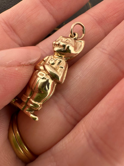 Vintage 9ct Gold Puss in Boots Charm