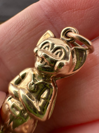 Vintage 9ct Gold Puss in Boots Charm