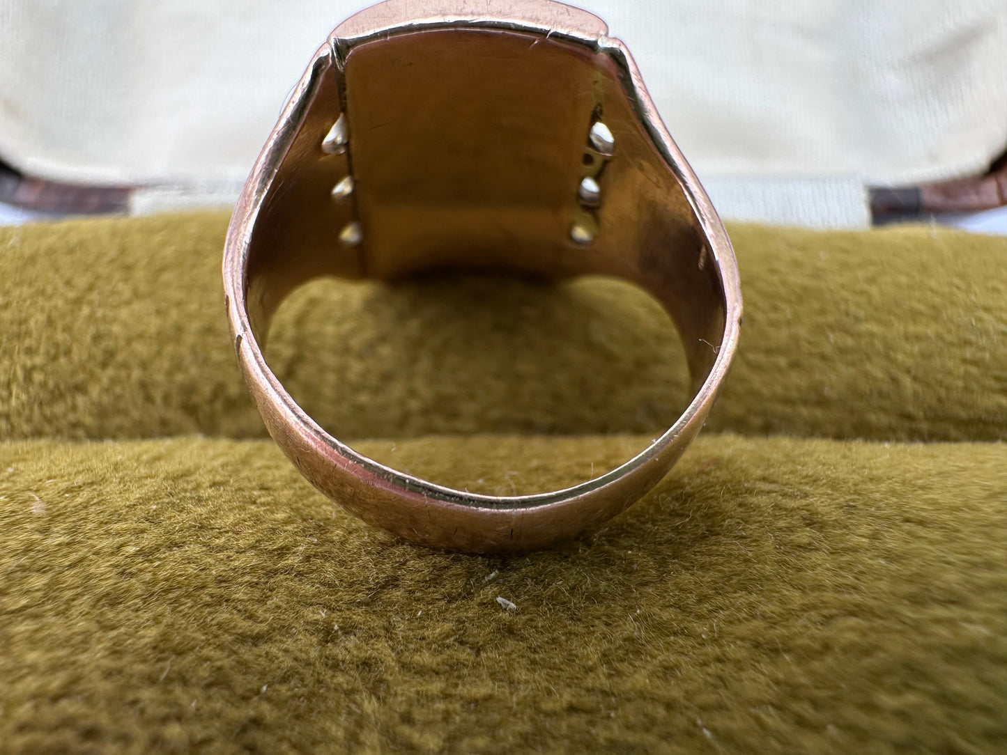 9ct Rose Gold & Onyx S Initial Ring