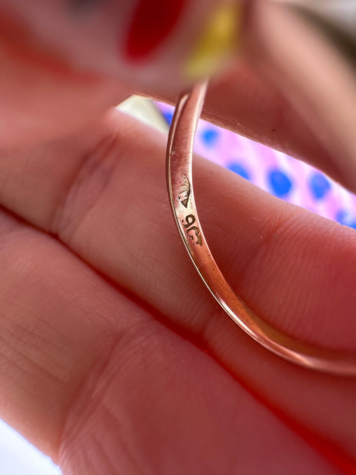 9ct Rose Gold and Onyx D initial ring