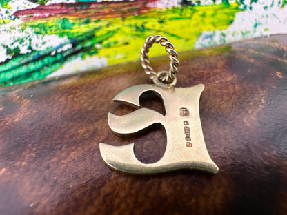 Vintage 9ct Yellow Gold E charm