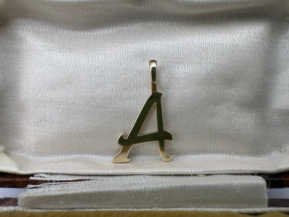 9ct Yellow Gold Italic A Charm
