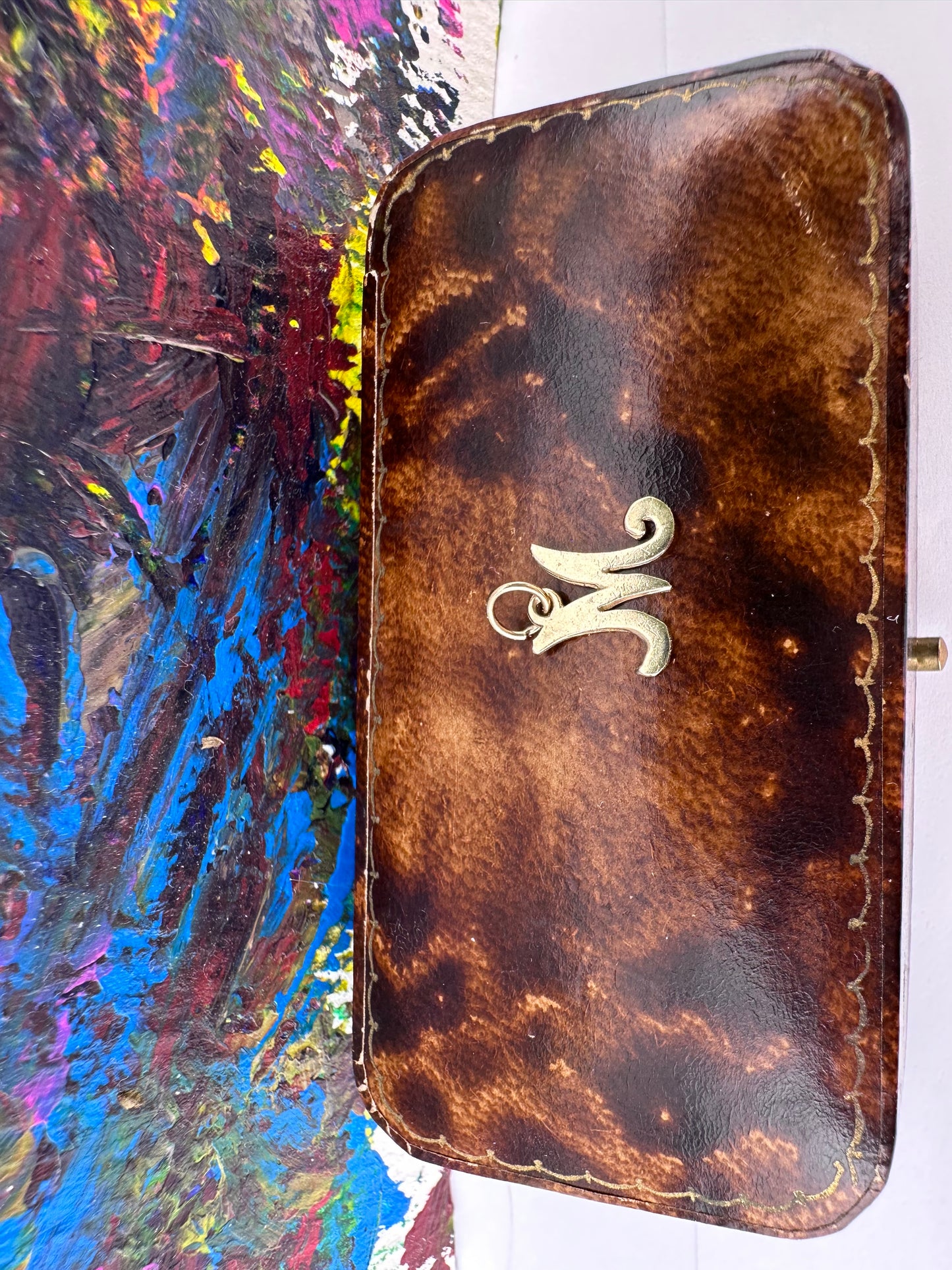 9ct Yellow Gold Cursive M initial Charm