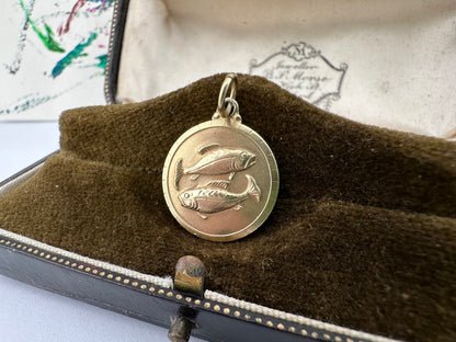 Vintage 9ct Gold Pisces Charm