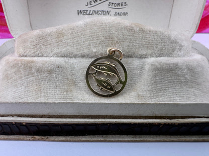 Vintage 9ct Small Pisces charm