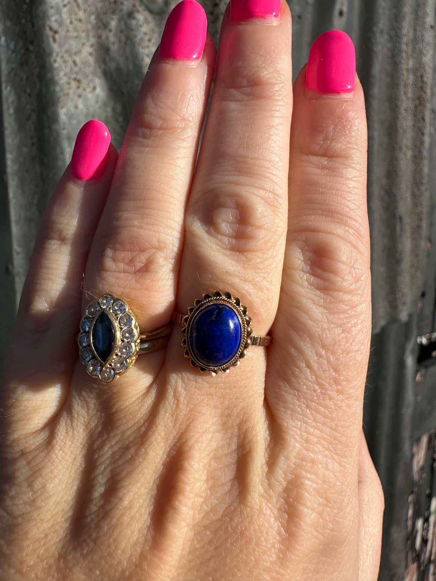 Vintage 9ct Lapis Lazuli Solitaire ring