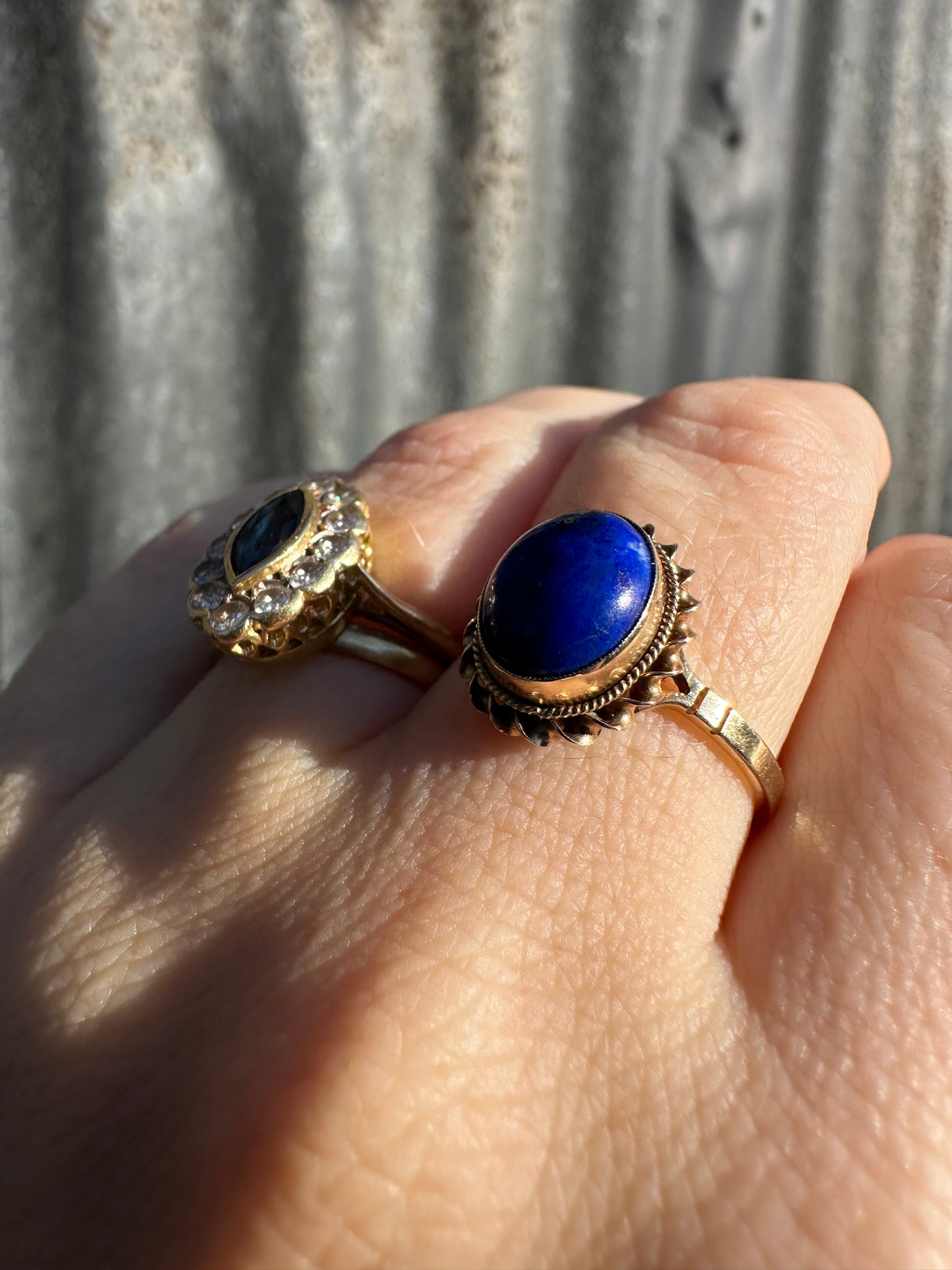 Vintage 9ct Lapis Lazuli Solitaire ring