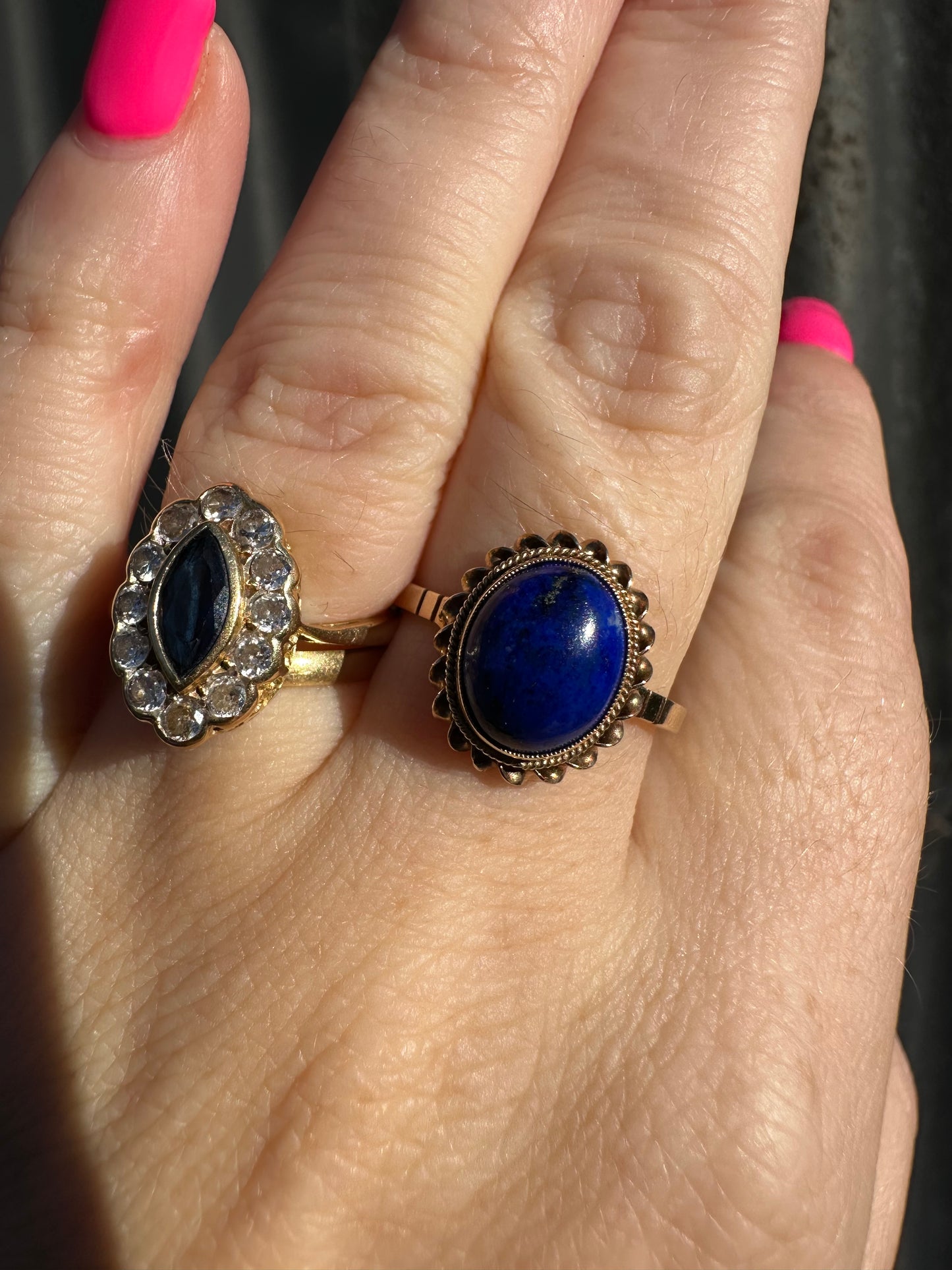 Vintage 9ct Lapis Lazuli Solitaire ring