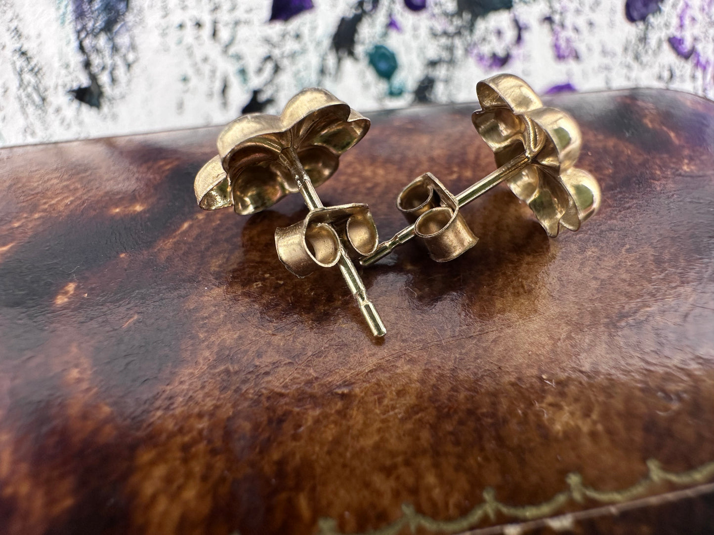 9ct Gold Puffy Flower Studs