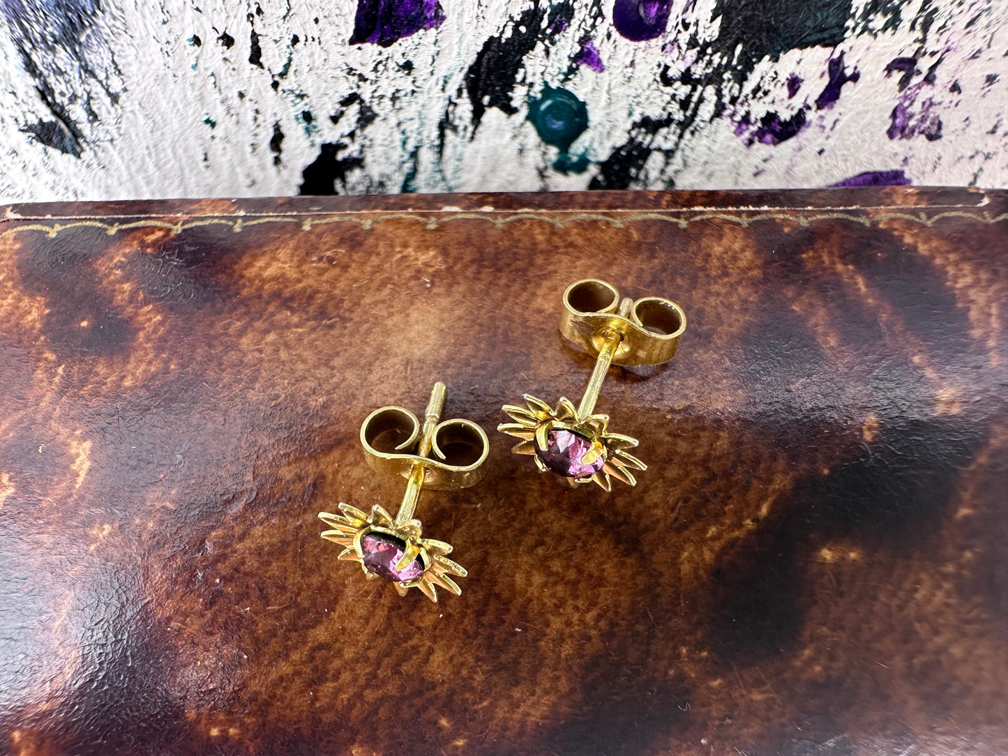 9ct Amethyst Flower Studs