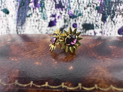 9ct Amethyst Flower Studs