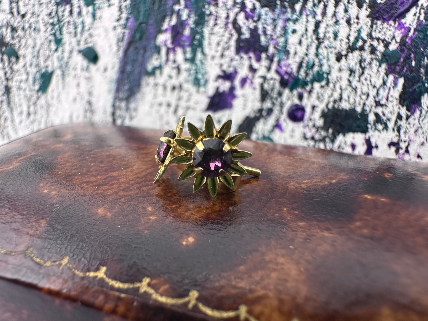 9ct Amethyst Flower Studs