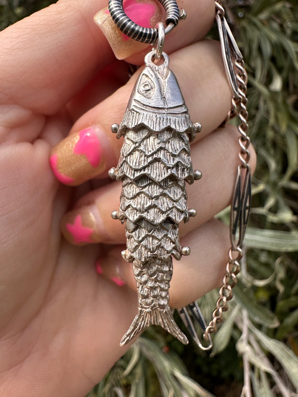Sterling Silver Articulated fish with bobbles