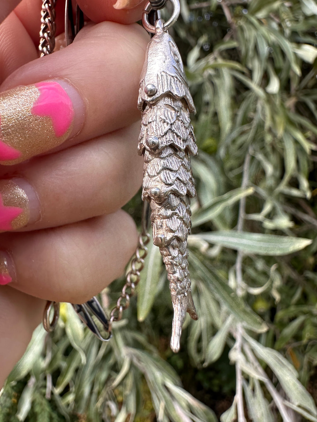 Sterling Silver Articulated fish with bobbles