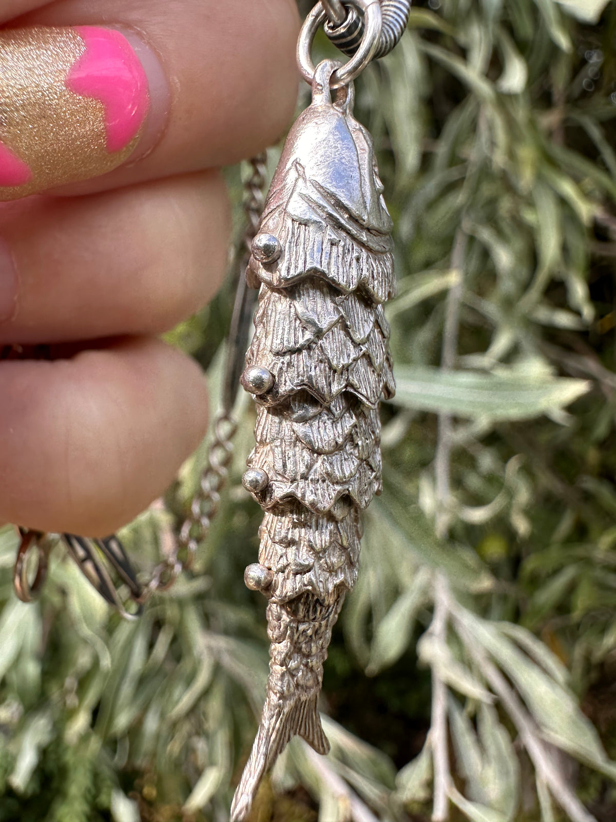 Sterling Silver Articulated fish with bobbles