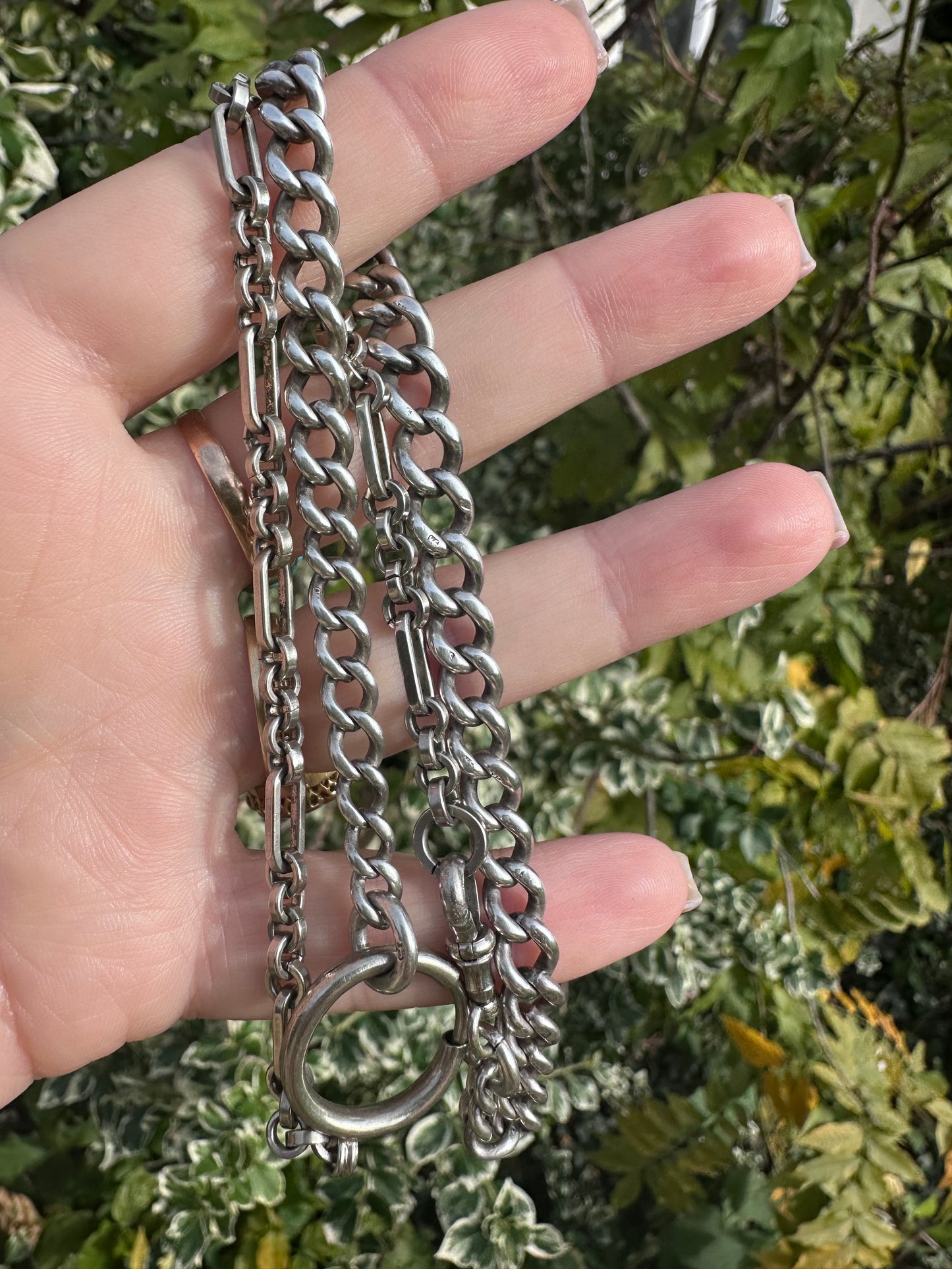 Sterling Silver Curb Chain and Paperclip Chain with XL Bolt Clasp