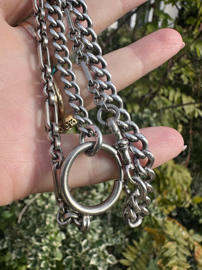 Sterling Silver Curb Chain and Paperclip Chain with XL Bolt Clasp