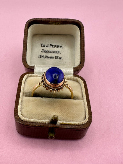 Vintage 9ct Lapis Lazuli Solitaire ring