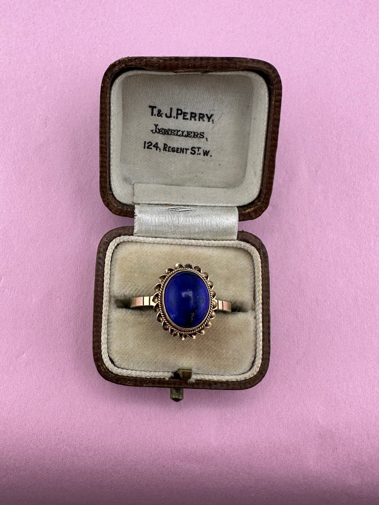 Vintage 9ct Lapis Lazuli Solitaire ring